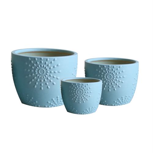 SET 3 VASOS CERAMICA 27,50X27,50X22CM