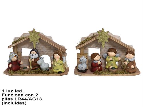 PRESEPIO INFANTIL 1LED 22,5X15,5CM 2SORT