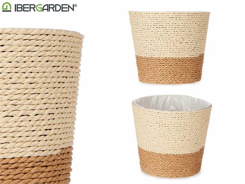 86438 VASO CORDA 15X14CM CASTANHO NATURAL