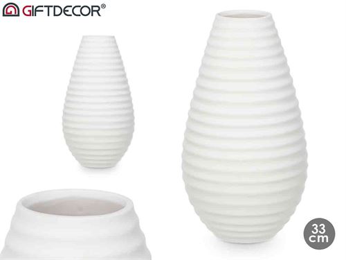 80113 JARRA CERAMICA RISCAS 33CM