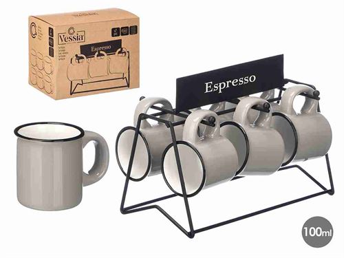 10962 CHAVENAS CAFE COM SUPORTE CINZA 100ML