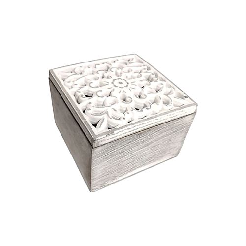 CAIXA MDF DECORATIVA BRANCA 11,5X11,5X7,8CM