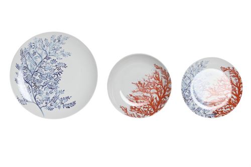 PC-204278 SERVIÇO 18PÇS CERAMICA CORAL AZUL