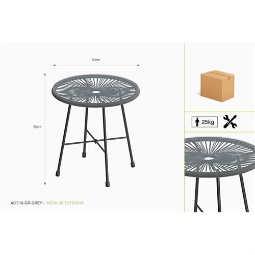 P071493886 MESA ACT-16-GR-CINZA 50x50x50cm