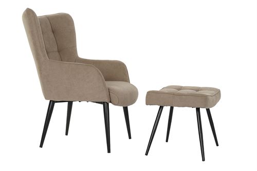 MB-191424 POLTRONA SET 2 POLIESTER METAL 63X77X94,5 BEGE