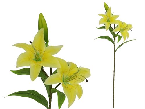 HASTE LILIUM AMARELO VIVO 77CM C/TOQUE REAL