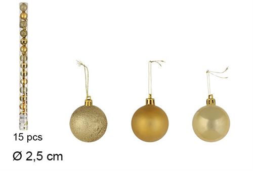 BOLA NATAL 15PÇS  OURO 2,5CM