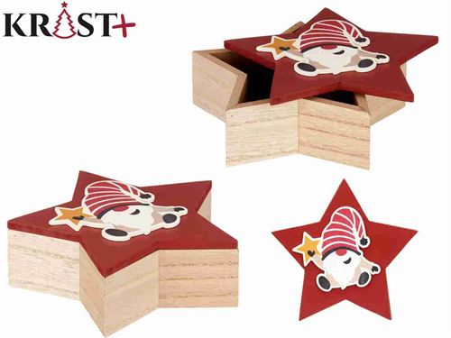 84137 CAIXA ESTRELA NATAL MADEIRA 15CM