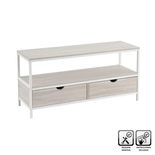 136348 MOVEL TELEVISÃO 2 GAVETAS PB-METAL 120 X 39 X 57 CM