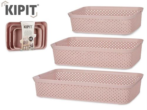 86611 BANDEJAS ORG RECT PL SET3 35,5 x 24 x 7,5 cm.