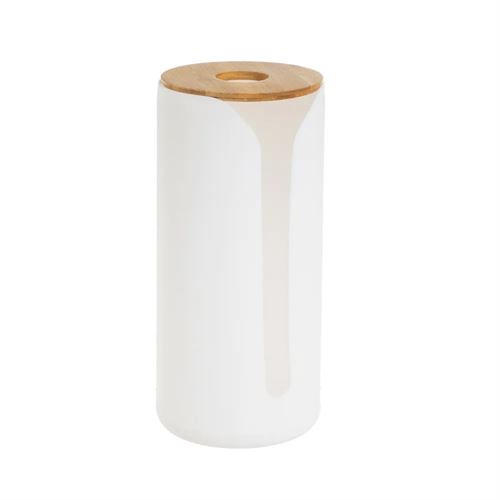 805568 PORTA-ROLOS PP-BAMBÚ BRANCO 14X14X32CM