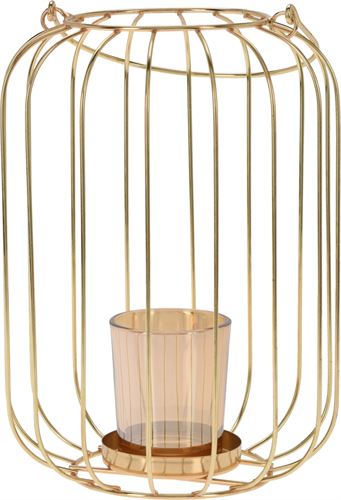 AKW101470 LANTERNA METAL OURO 22CM