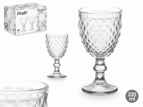 37746 CALICE DIAMANTE TRANSPARENTE 220ML CNJ.6