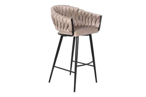 MB-207836 CADEIRA ALTA POLIÉSTER METAL 53X58X101 BEGE