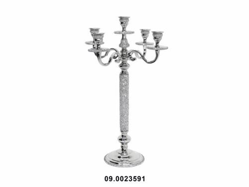 CASTIÇAL MTL/BRILHANTES 5VELAS 37X58CM