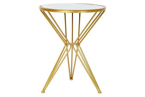 MESA AUXILIAR METAL ESPELHO 38X38X48 DOURADO