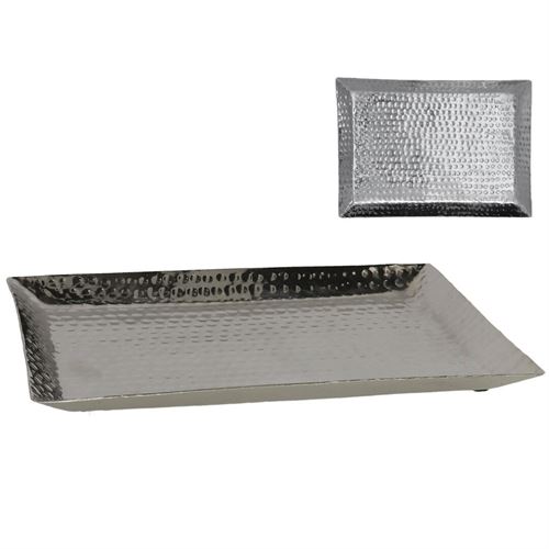 46556 PRATO DECORATIVO PRATA 35X25X3CM