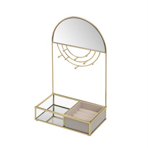 806539 ESTOJO DE JOIAS CRISTAL-METAL OURO 18 X 10 X 29 CM