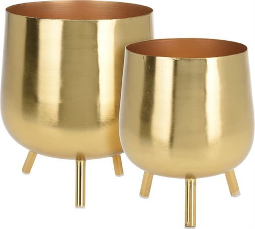 VASO METAL OURO SET2 20X24CM