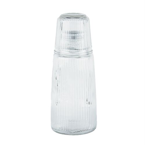 24691 GARRAFA VIDRO STRIPES C/COPO 1100ML