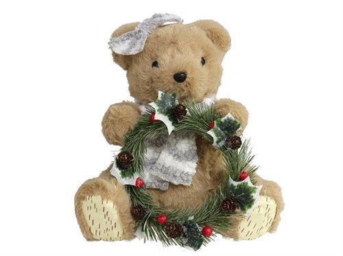 82073 URSO SENTADO C/COROA 24X22X18CM