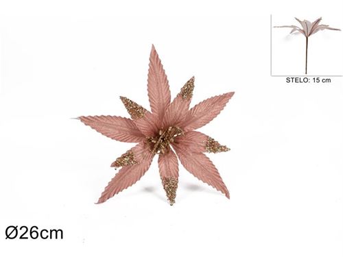 126432 FLOR ARTIFICIAL NATAL 26CM ROSA