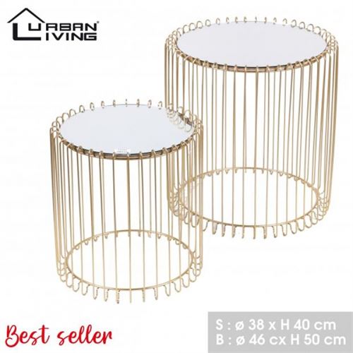 53343 SET 2 MESAS METAL (50X46-40X38)