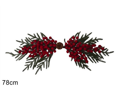 461786 DECORAÇAO NATAL BAGAS VERMELHAS 78CM