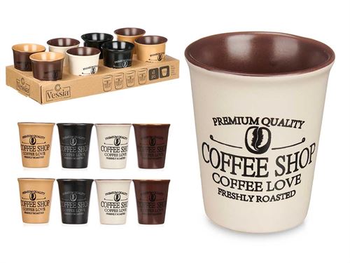 93308 COPO CAFE CERAMICA CORES SET8