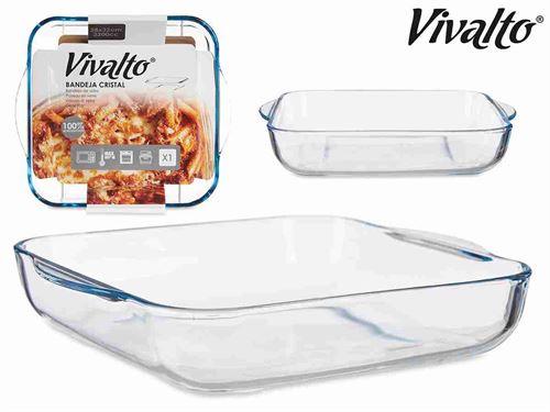 12948 ASSADEIRA VIDRO QUADRADA BOROSILICATO 28X32X6CM