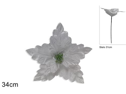 279602 FLOR DE NATAL BRANCA 34 CM