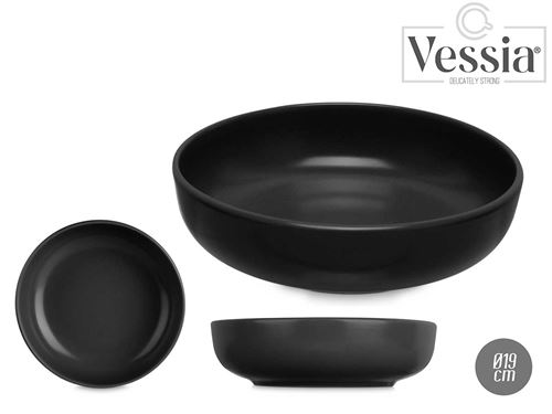 90328 PRATO SOPA GRES PRETO 18,5CM