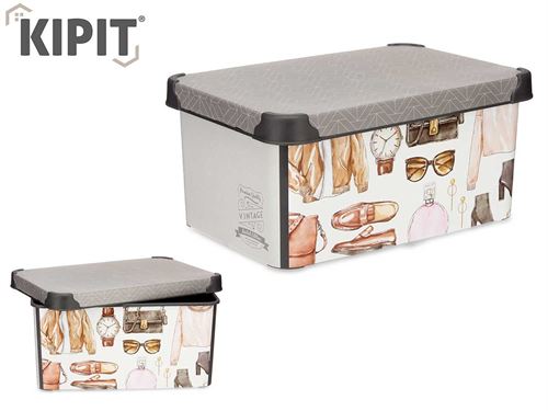 18614 CAIXA PLASTICA 10L VINTAGE 35 x 23 x 16,5 cm.