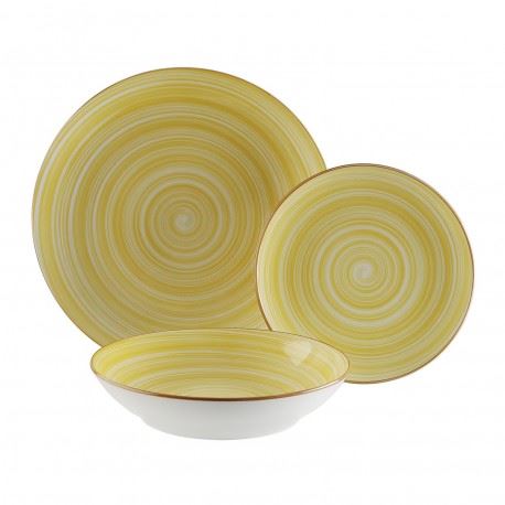 22120092 SERVIÇO 18 PÇS CERAMICA  AMARELO