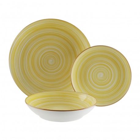 SERVIÇO 18 PÇS CERAMICA  AMARELO