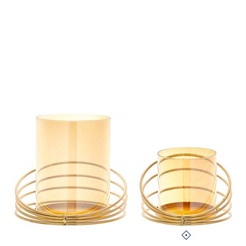 78894 CASTIÇAL DECORATIVO METAL VIDRO