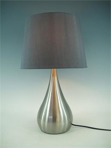 127530345 CANDEEIRO BASE METAL PRATEADA Ø28X47CM