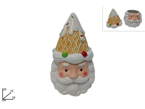 310985 CAIXA CERAMICA PAI NATAL 18CM