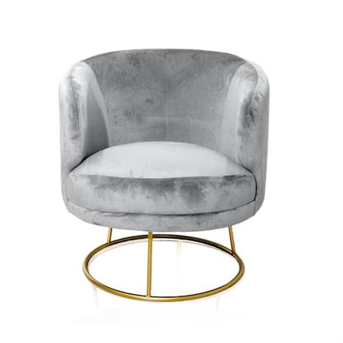 126130393 CADEIRÃO CINZA BASE METAL 78X75X82CM