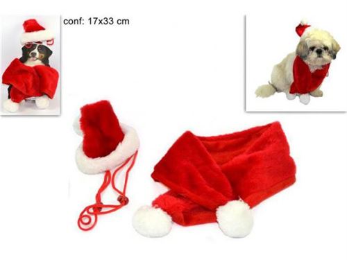 64227 CASCHECOL E GORRO PAI NATAL P/CAO PEQ