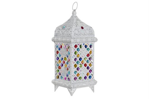 LA-206367 CANDEEIRO DE MESA METAL ACRÍLICO 18X18X46 BRANCO