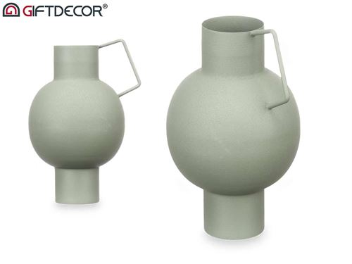 90878 JARRA AÇO DECORATIVA VERDE CLARO 23CM