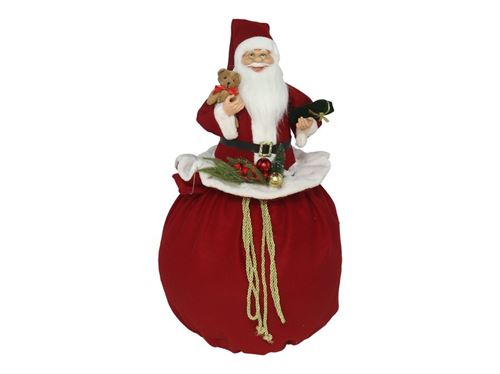 325675 PAPAI NOEL NO SACO DOBRÁVEL DEC. 20 LUZES 90 CM