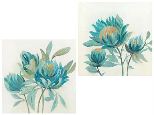 130620 TELA DECORATIVA FLORES AZUIS 80X80X3CM