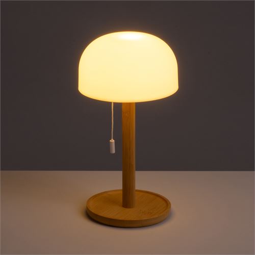 807197 CANDEEIRO LED BAMBU NATURAL 15X15X28CM