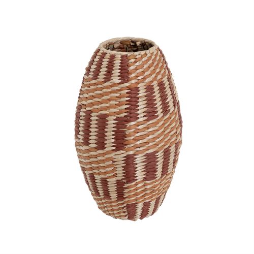 803955 VASO FIBRA NATURAL-PAPEL-METAL 24 X 24 X 40 CM
