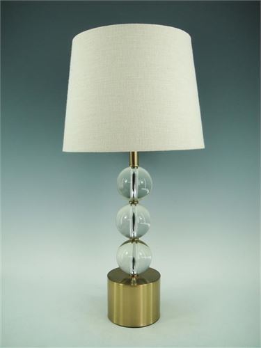 127530350 CANDEEIRO BASE CRISTAL/METAL Ø30X61CM