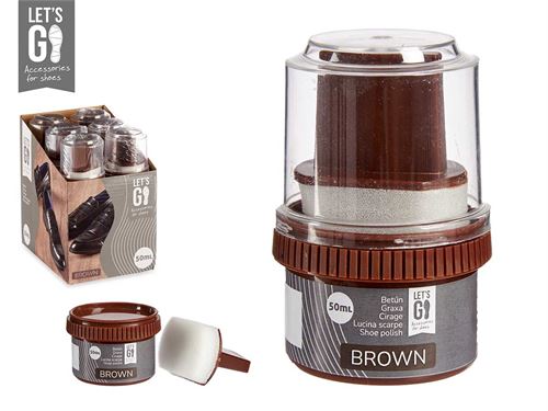 87285 GRAXA PARA SAPATOS CASTANHA COM ESPONJA 50GR