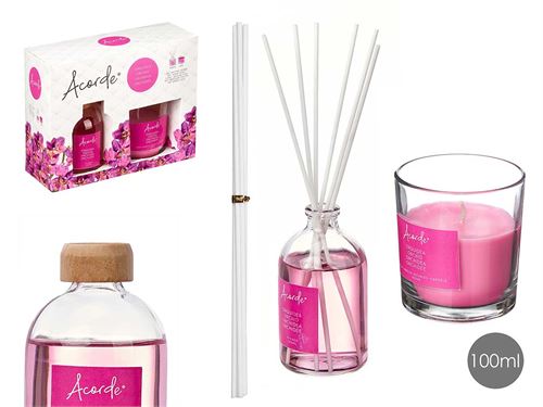 71215 CONJ DIFUSOR 100ML VELA 30H ORQUIDEA