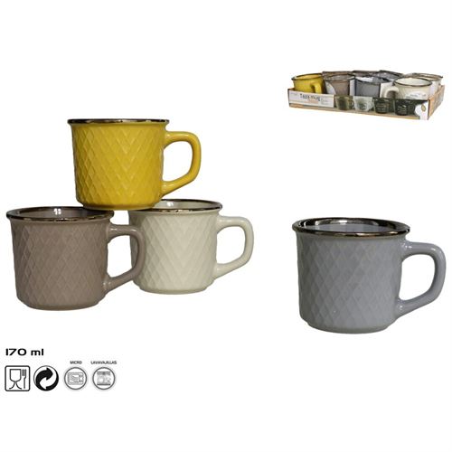 100630 CANECA 170ML SOUTH 4 SORTIDOS GRES